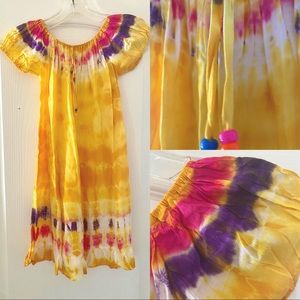 Girls Tie Dye Yellow Dress